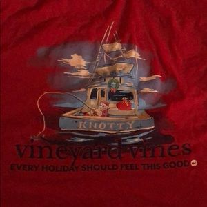 Vineyard Vines Holiday Red Long Sleeve Tee Large